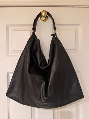 Jimmy Choo Ana Shiny Calf Leather Hobo